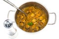 Casserole thick vegetable soup with lentils and meatballs Royalty Free Stock Photo