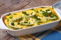 Casserole with zucchini in a white dish close up Royalty Free Stock Photo