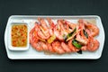 Casseroled prawns with Thai herbs Royalty Free Stock Photo