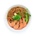 Casseroled shrimps with glass noodles or Shrimp Potted Royalty Free Stock Photo