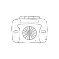 Cassette audio player retro device. Vector hand drawn Royalty Free Stock Photo