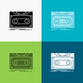 Cassette, demo, record, tape, record Icon Over Various Background. glyph style design, designed for web and app. Eps 10 vector Royalty Free Stock Photo