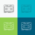 Cassette, demo, record, tape, record Icon Over Various Background. Line style design, designed for web and app. Eps 10 vector Royalty Free Stock Photo