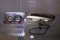 A Cassette with the last call and a glasses belonging to Pablo Escobar seized