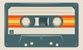 Soft green musiccasette, cassette tape, vector art image illustration Royalty Free Stock Photo