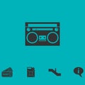 Cassette player icon flat Royalty Free Stock Photo