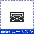 Cassette player icon flat Royalty Free Stock Photo