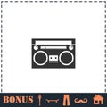 Cassette player icon flat Royalty Free Stock Photo