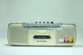 Cassette player old style on white background