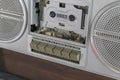 Cassette player silver look classic inside view Royalty Free Stock Photo