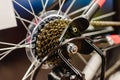 Cassette on the rear wheel of a mountain bike to change gears Royalty Free Stock Photo