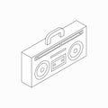 Cassette recorder icon, isometric 3d style Royalty Free Stock Photo