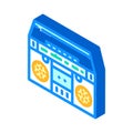 cassette stereo boombox player isometric icon vector illustration