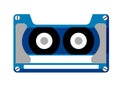 Cassette in the style of the 90s. Audiocassette for tape recorder. Vector isolated illustration on a white background Royalty Free Stock Photo