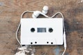 Cassette tape with headaet Royalty Free Stock Photo