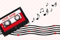 Cassette tape illustration with love song message Royalty Free Stock Photo