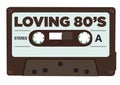 Cassette tape with the Loving 80s message