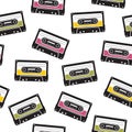 Cassette tape pattern Royalty Free Stock Photo