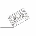 cassette tape ribbon one continuous line drawing music instrument