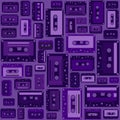 Cassette tape seamless pattern Royalty Free Stock Photo