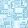 Cassette tape seamless pattern Royalty Free Stock Photo
