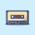 Cassette Tape Vector Illustration. Audio Recorder. Vintage Item. Flat Cartoon Style Suitable for Web Landing Page, Banner, Flyer,