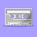 Cassette Tape Vector Illustration. Audio Recorder. Vintage Item. Flat Cartoon Style Suitable for Web Landing Page, Banner, Flyer,