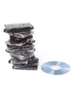 Cassettes Vs disk Royalty Free Stock Photo