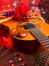 Cassic spanish guitar with flamenco elements Royalty Free Stock Photo