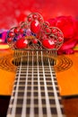 Cassic spanish guitar with flamenco elements Royalty Free Stock Photo