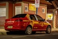 Cassilandia, Mato Grosso do Sul, Brazil - 12 18 2022: Official red car of the fire department