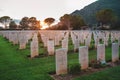 War memorial Canadian tombstones in Cassino, Italy
