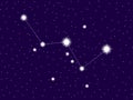 Cassiopeia constellation. Bright stars in the night sky. Vector