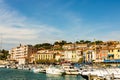 Cassis, France - 2019.Colorful traditional houses on the promenade in the port of Cassis town, Provence, France Royalty Free Stock Photo