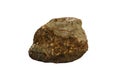 Cassiterite ore stone isolated on white background. Rock Forming Minerals. Tin mineral stone.