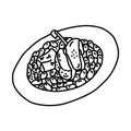 Cassoulet Icon. Doodle Hand Drawn or Outline Icon Style