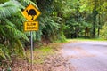 Cassowary road warning sign