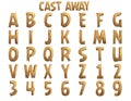 Cast Away broken wood alphabet - 3D Illustration