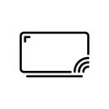 Black line icon for Cast, screen and media