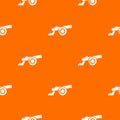 Cast-iron cannon pattern vector orange