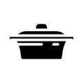 cast iron dutch oven kitchen cookware glyph icon vector illustration