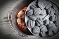 Cast Iron Dutch Oven Stuffed Shells With Charcoal Briquettes
