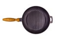 Cast iron grill pan isolated on a white background Royalty Free Stock Photo