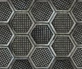 Cast iron hexagonal factory floor texture. Royalty Free Stock Photo