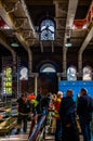 Cast iron interior detail of Abbey Mills sewage pumping station