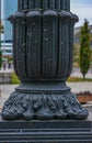 Cast iron lamp post ornament old style street Royalty Free Stock Photo