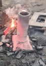 Cast Iron making process by using sand mold