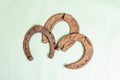 Cast iron metal horseshoes Royalty Free Stock Photo