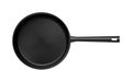 Cast-iron pan top view isolated on white background