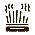 cast-iron pot with chopsticks icon Vector Glyph Illustration Royalty Free Stock Photo